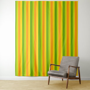 Tenture Conception de bandes verticales orange jaune vert 