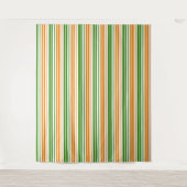 Tenture Conception de bandes verticales orange vert blanc (Devant)