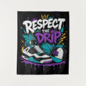 Tenture Conception de basketball Respect The Drip (Devant)
