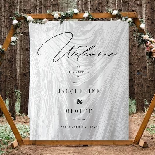Tenture Conception de bienvenue de mariage de forêt d'hive