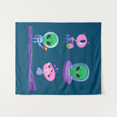 Tenture Conception de caractères Aliens 3D (Devant (Horizontal))