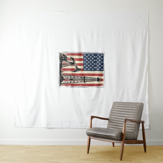Tenture Conception de chemise vectorielle du drapeau améri (En situation (horizontale))