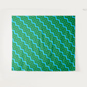 Tenture Conception de chevron en zigzag bleu vert (Devant (Horizontal))