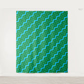 Tenture Conception de chevron en zigzag bleu vert (Devant)