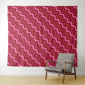 Tenture Conception de chevron zigzag rose rouge bordeaux (En situation (horizontale))