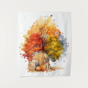 Tenture Conception de chien d'automne à l'aquarelle - Berg