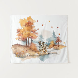 Tenture Conception de chien d'automne à l'aquarelle - Berg