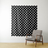 Tenture Conception de coeurs adorables noir blanc (En situation)