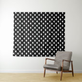 Tenture Conception de coeurs adorables noir blanc (En situation (horizontale))
