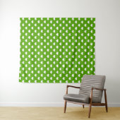 Tenture Conception de coeurs adorables verts blancs (En situation (horizontale))