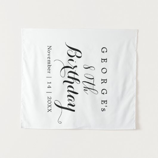 Tenture Conception de fête d'anniversaire de typographie m (Devant (Horizontal))