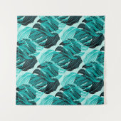 Tenture Conception de feuilles de palmier tropical vert. (Devant (Horizontal))