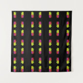 TENTURE CONCEPTION DE FEUILLES EN DANSE SUR NOIR (Devant (Horizontal))