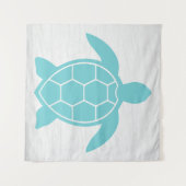Tenture Conception de la tortue marine dans Ocean Vert ble (Devant (Horizontal))
