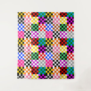 Tenture Conception de motif à carreaux patchwork coloré 