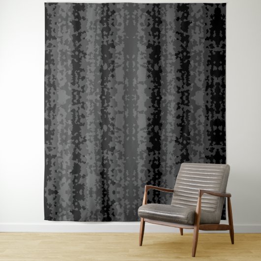 Tenture Conception de motif abstrait irrégulier gris noir (En situation)