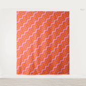 Tenture Conception de motif chevron orange et rose (Devant)