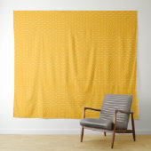Tenture Conception de motif de cube hexagonal jaune vibran (En situation (horizontale))