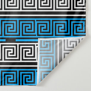 Tenture Conception de motif de frise à clé grecque bleu no