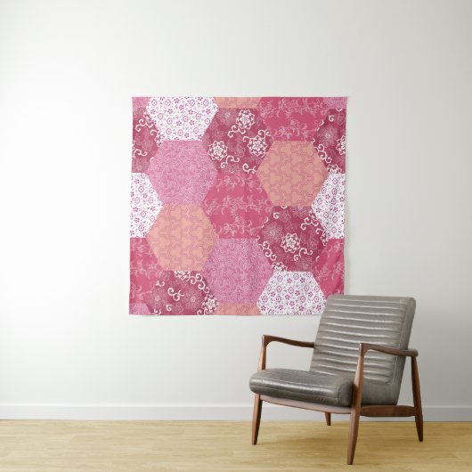 Tenture Conception de Motif de Patchwork de style japonais (En situation (horizontale))