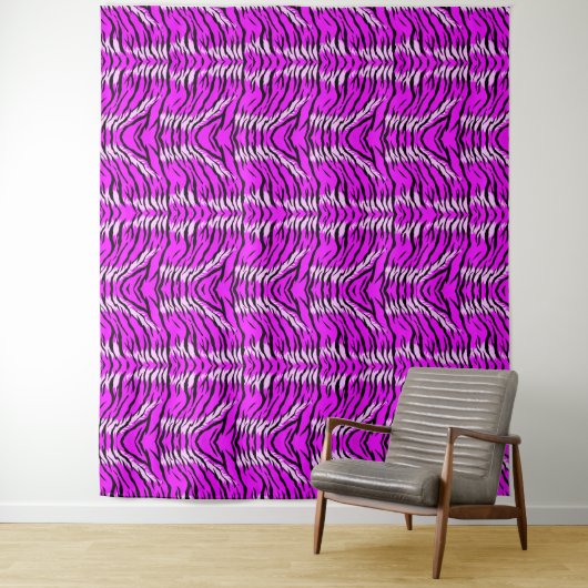 Tenture Conception de motif de peau de tigre violet (En situation)