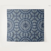 Tenture Conception de motif mandala bleu et argent (Devant (Horizontal))