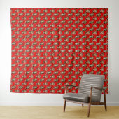 Tenture Conception de motif singe rouge (En situation (horizontale))