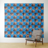 Tenture Conception de motif tête de tigre bleu (En situation (horizontale))