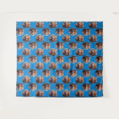 Tenture Conception de motif tête de tigre bleu (Devant (Horizontal))