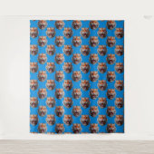 Tenture Conception de motif tête de tigre bleu (Devant)