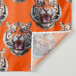 Tenture Conception de motif tête de tigre orange