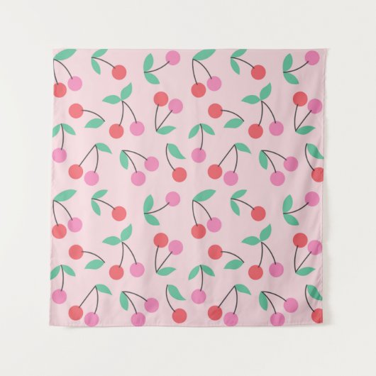 Tenture Conception de motif transparent de cerise mignonne (Devant)