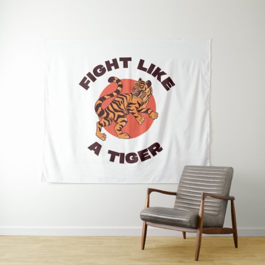 Tenture Conception de motivation Combattez comme un tigre (En situation (horizontale))