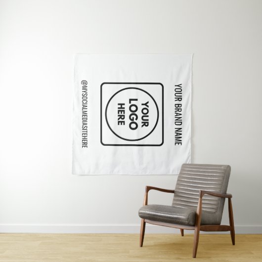 Tenture Conception de mur promotionnel avec texte et logo  (En situation (horizontale))