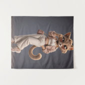 Tenture Conception de personnage de chat animé 3D chic et (Devant (Horizontal))