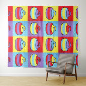 Tenture Conception de pierre de curling Pop Art Rocks (En situation (horizontale))