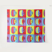 Tenture Conception de pierre de curling Pop Art Rocks (Devant (Horizontal))