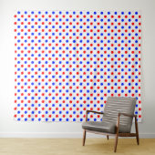 Tenture Conception de points noirs blancs rouges bleus (En situation (horizontale))