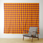 Tenture Conception de points polka bleus jaunes orange  (En situation (horizontale))