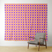 Tenture Conception de points polka rose bleu jaune (En situation (horizontale))