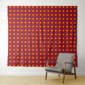 Tenture Conception de points polka rouges bleus jaunes  (En situation (horizontale))