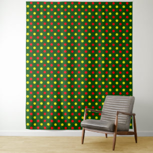 Tenture Conception de pois verts rouges jaunes