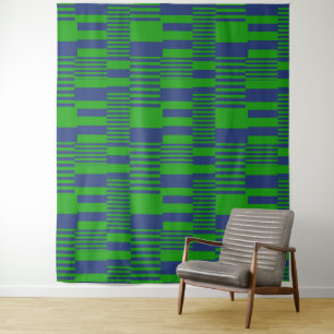Tenture Conception de rayures patchwork bleu vert 
