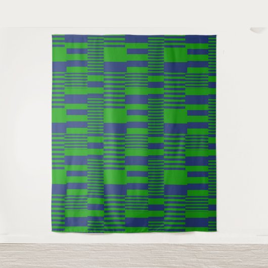 Tenture Conception de rayures patchwork bleu vert  (Devant)