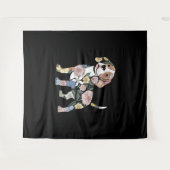 Tenture Conception de silhouette de Beagle fleuri (Devant (Horizontal))