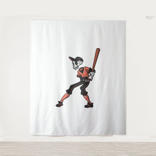 Tenture conception de squelette de baseball pour les joueu (Devant)
