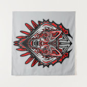 Tenture Conception de totem tribal Haida de loup (Devant (Horizontal))
