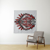Tenture Conception de totem tribal Haida de loup (En situation (horizontale))