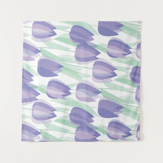 Tenture Conception de tulipe : violet clair floral. (Devant (Horizontal))