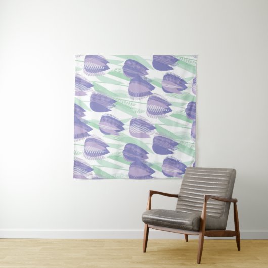 Tenture Conception de tulipe : violet clair floral. (En situation (horizontale))